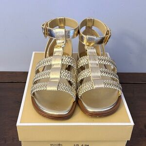 Michael Kors Pale Gold Braided Sandals